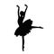 Silhouette of elegant ballerina vector. Dancer icon.