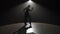 Silhouette Elegant Ballroom Dancer on Spotlight
