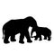 silhouette of elephant wildlife draw and paint