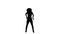 Silhouette of a energetic woman dancing