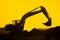 Silhouette excavator