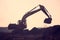 Silhouette excavator