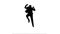 A silhouette excited man jumping