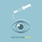 Silhouette eyes. Vector illustration. Image of eyes and a pipette.