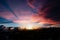 Silhouette factory with dramatic sky background,petrochemical plant area with beautify sky at sunset