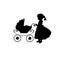 Silhouette family girl with sidecar