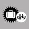 Silhouette family vacation suitcase icon