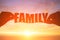 Silhouette of family word