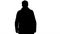 Silhouette Fashionable man with dark beard in trench coat walkin