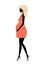 Silhouette of fashionable pregnant woman