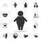 Silhouette of a fat man icon. Detailed set of obesity icons. Premium graphic design. One of the collection icons for websites, we