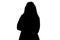 Silhouette of fat woman