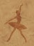 Silhouette of a female ballerina in an attractive pose. Coffee painting best for poster.
