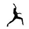 Silhouette of a female dance performer in action pose.