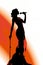 Silhouette of a female diva vocalist