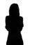 Silhouette of a female figure on a white background