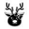Silhouette female reindeer head cute animal
