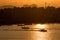 Silhouette ferry boat in krabi river