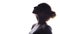 Silhouette of figure of beautiful girl, woman profile on white isolated background, concept of beauty and fashion