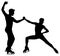 Silhouette of figure skaters  vector