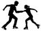 Silhouette of  figure skaters vector