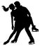 Silhouette of  figure skaters vector