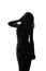 Silhouette figure of a young woman