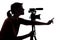 Silhouette of Filmmaker or Content Creator or Casting Director with a Camera
