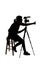 Silhouette of Filmmaker or Content Creator or Casting Director with a Camera