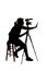 Silhouette of Filmmaker or Content Creator or Casting Director with a Camera