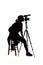 Silhouette of Filmmaker or Content Creator or Casting Director with a Camera