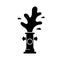 Silhouette Fire hydrant with water fountain. Outline icon of gushing fireplug. Black illustration of street aqua pipe. Flat