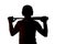 Silhouette of fit baseball player holding his bat