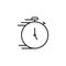 Silhouette flat icon, simple vector design with shadow. Stopwatch illustration. Device to display time and time limit