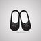 Silhouette flat icon, simple vector design with shadow. Women`s slipper