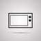 Silhouette flat icon, vector design. Illustration of microwave