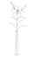 Silhouette of a flower in a vase. Lily on stem and leaves in modern trendy style with one line. Solid line, outline for decor, pos