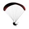 Silhouette of flying paraglider take a selfie with action camera on a white background