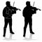 Silhouette of folklore violinist, vector draw