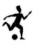 Silhouette of football forward