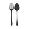 Silhouette fork and spoon utensils kitchen