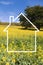 Silhouette frame of a house, countryside