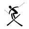 Silhouette of a freestyle skier jumping isolated. Winter sport discipline