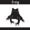 Silhouette Frog In Grunge Design Style Animal Icon