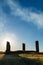 Silhouette of Galvez ruins at dusk