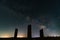 Silhouette of Galvez ruins at night