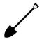 Silhouette of garden shovel