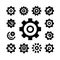 silhouette gears icons set black Vector illustration.