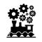 silhouette gears icons set black Vector illustration.