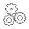 silhouette gears sign icon